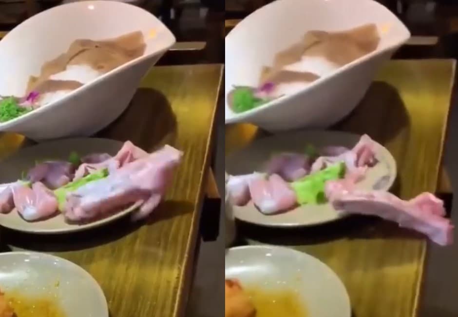 影/用餐到一半「雞腿復活」瘋狂蠕動!餐桌上大逃亡嚇瘋客人
