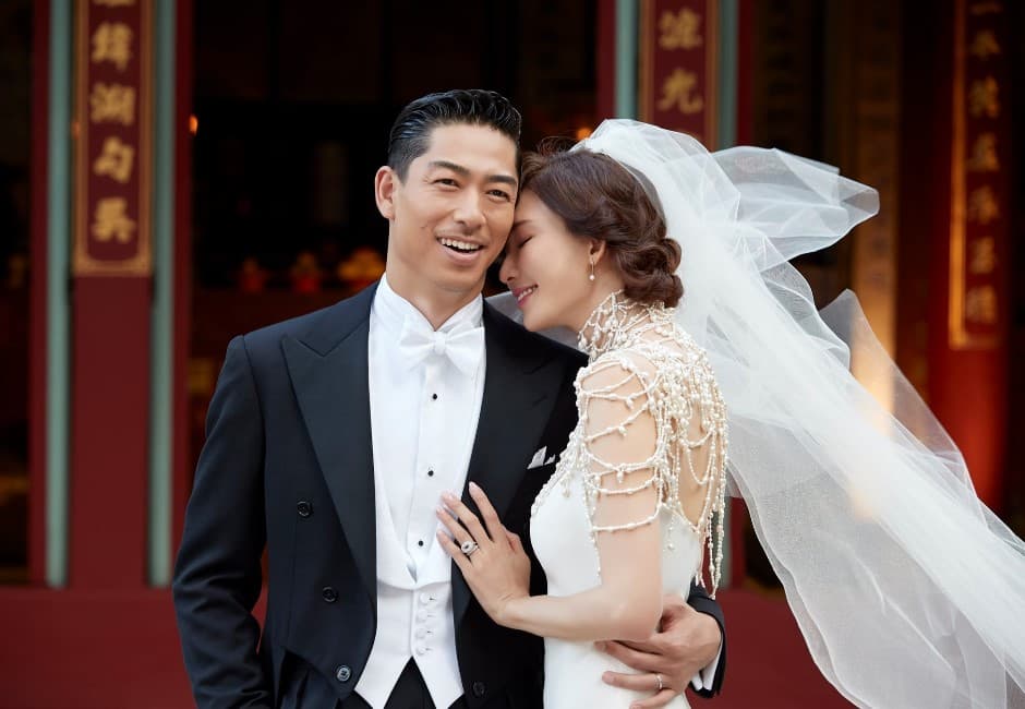 多圖/林志玲台南婚宴幸福哭了!老公AKIRA二度摟腰深吻