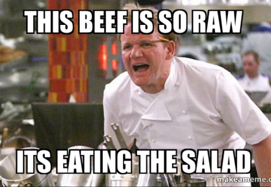 「這個牛肉生到牠在吃沙拉裡的菜了!」地獄廚神戈登拉姆齊「飆罵金句回顧」