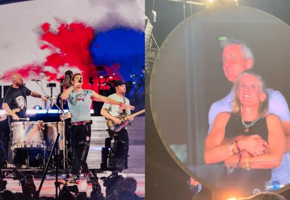 酷玩演唱會Kiss Cam抓包職場偷情!「抓姦」現場成爆紅迷因 聲量破萬BTS也模仿!