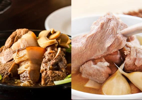 左為馬來西亞肉骨茶,右為新加坡肉骨茶。 image source: 翻攝FB/吧生仔大馬料理店、松發肉骨茶