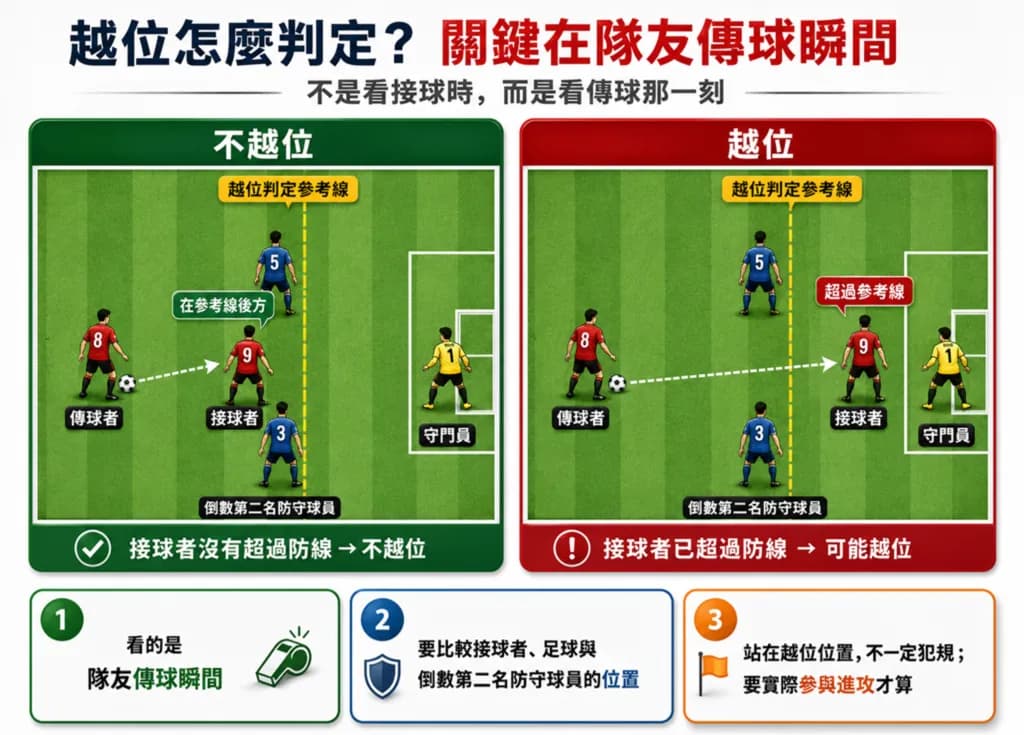 越位怎麼判定?關鍵在隊友傳球瞬間